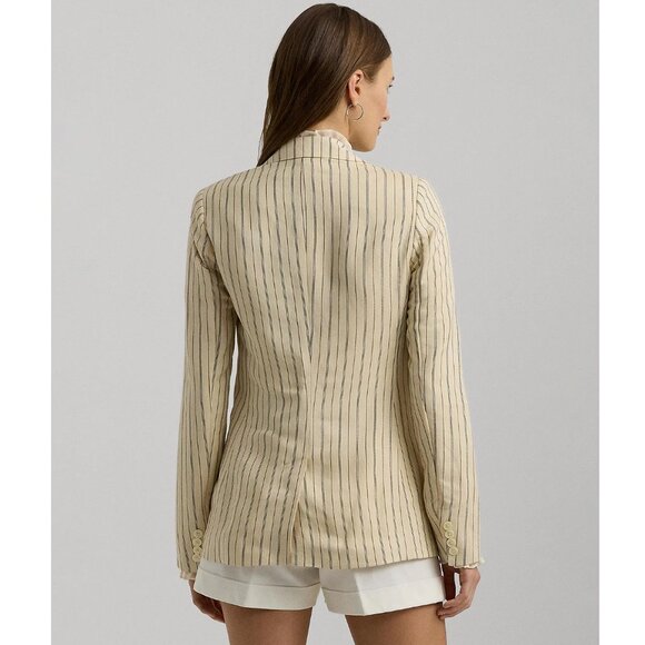 Lauren Ralph Lauren Striped Linen-Blend Blazer - Picture 4 of 6